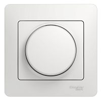 Светорегулятор поворотный с рамкой Systeme Electric Glossa 60-300Вт белый