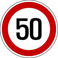 Дорожный знак 3.24 - Ограничение максимальной скорости 50 км/ч