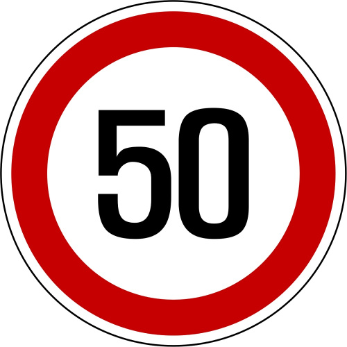Дорожный знак 3.24 - Ограничение максимальной скорости 50 км/ч