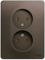 Розетка без заземления Systeme Electric Glossa 1-м. 2 мод. шоколад