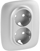 Лицевая панель Legrand Valena Allure для 1-м. 2-мод. розетки 220В алюминий