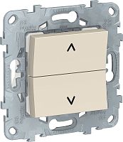 Выключатель жалюзи без фиксации без рамки Schneider Electric Unica New 2-кл. бежевый