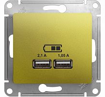 Розетка USB тип A+A без рамки Systeme Electric Glossa 2-м. 2100мА фисташковый