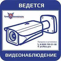 Наклейка "Ведется видеонаблюдение" PROFBEZ.PRO 150х150 мм картинка