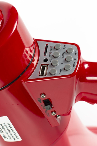Мегафон ручной TerraSound ЭМ-15СЗА с фонариком красный картинка фото 2