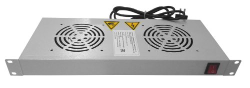 Полка вентиляторная Netko 1U, 2 вентилятора, с кабелем, серый картинка
