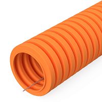 Гофра ПВХ Промрукав Д=16 легкая с протяжкой оранжевый (100м)  картинка