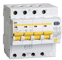 Автомат дифференциального тока АВДТ IEK KARAT АД14 4п 40А 100мА 4,5кА C тип AC картинка