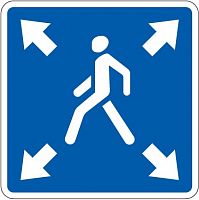Дорожный знак 5.19.3д -  Диагональный пешеходный переход картинка