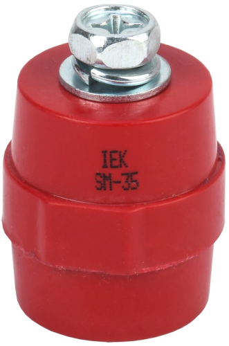 Изолятор силовой шинный Tekfor SM35 (М8) с болтом красный картинка фото 2