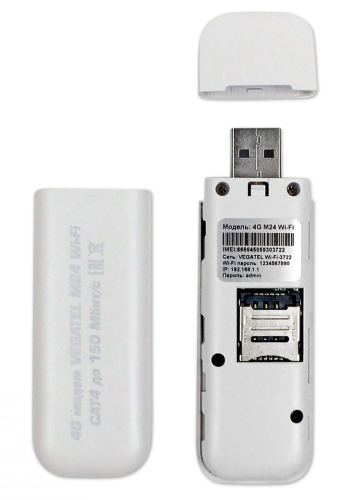 Модем Wi-Fi-USB 4G LTE Vegatel M24 картинка фото 2