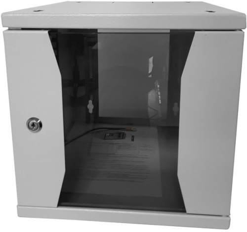 Шкаф настенный 10″ Netko COMPACT 6U (315x368x310) серый, собранный картинка