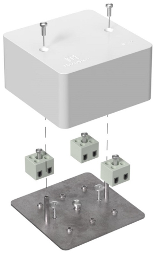 Коробка огнестойкая для кабель-канала Промрукав 85x85x45мм 6x2,5мм IP40 белый картинка